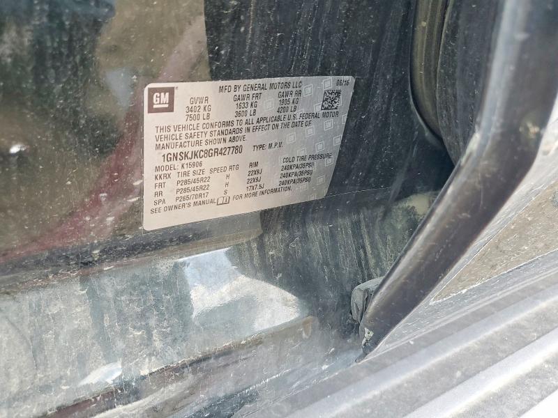 Продаж на аукціоні авто 2016 Chevrolet Suburban, vin: 1GNSKJKC8GR427780, номер лоту: 58779566