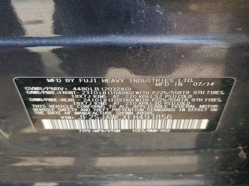 Продажа на аукционе авто 2015 Subaru Forester, vin: JF2SJAWCXFH493856, номер лота: 57996056