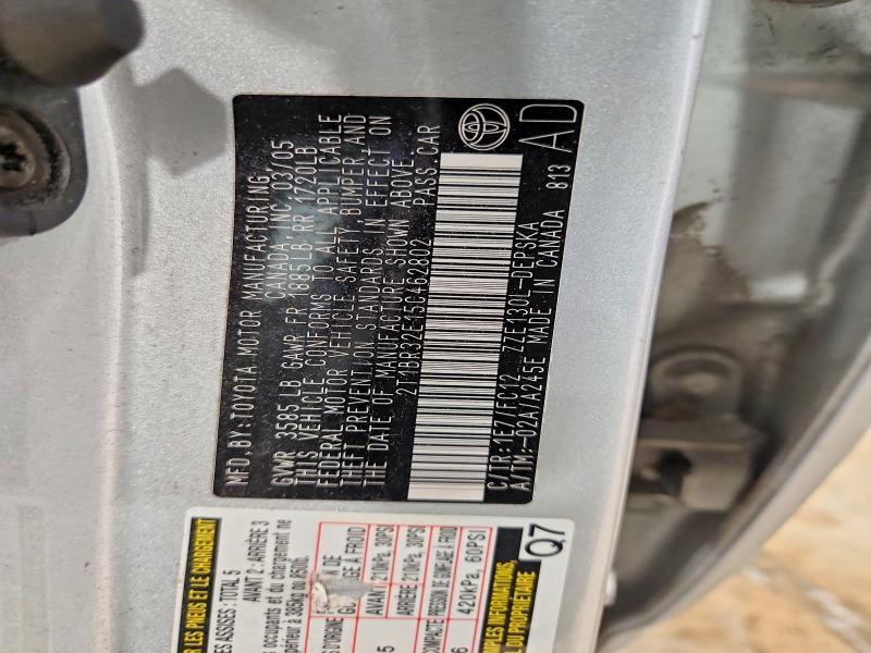 56512246 :رقم المزاد ، 2T1BR32E15C462802 vin ، 2005 Toyota Corolla مزاد بيع