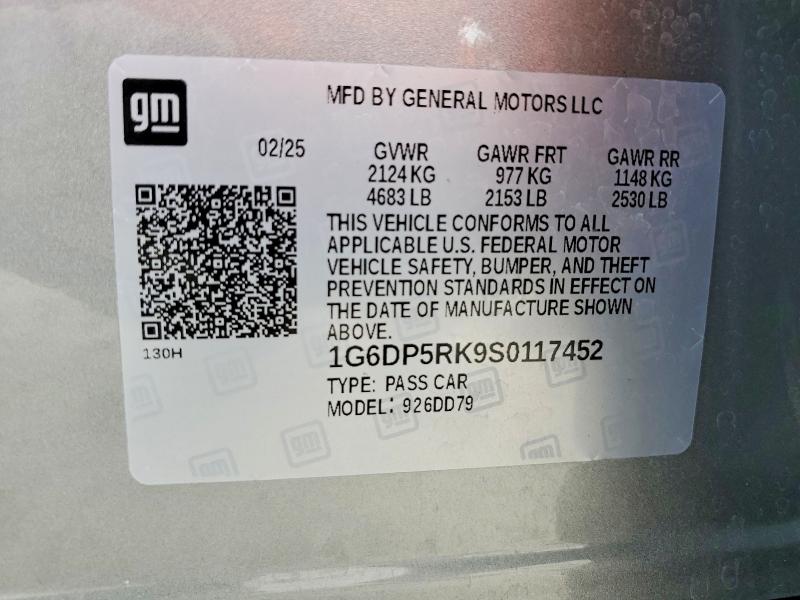 2025 Cadillac Ct5 მანქანა იყიდება აუქციონზე, vin: 1G6DP5RK9S0117452, აუქციონის ნომერი: 57762226