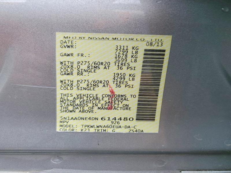Aukcja sprzedaży 2013 Nissan Armada, vin: 5N1AA0NE4DN614480, numer aukcji: 55892346