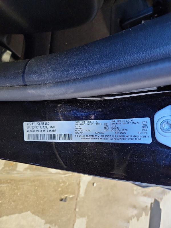Продаж на аукціоні авто 2025 Chrysler Pacifica, vin: 2C4RC1BGXSR579120, номер лоту: 57214186