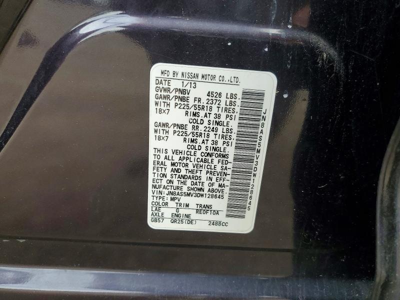 Продажа на аукционе авто 2013 Nissan Rogue, vin: JN8AS5MV3DW128645, номер лота: 56547166