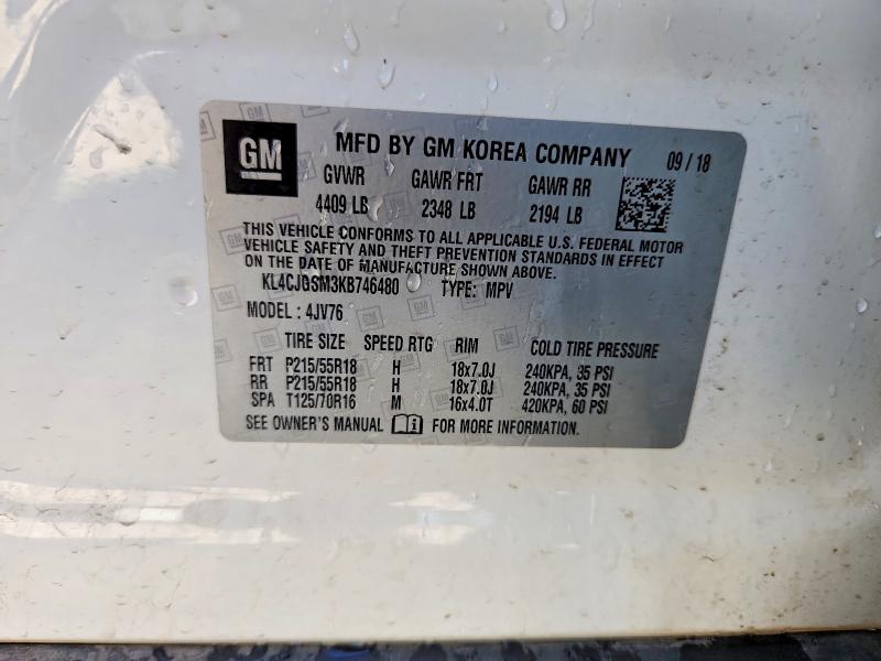 Aukcja sprzedaży 2019 Buick Encore, vin: KL4CJGSM3KB746480, numer aukcji: 56709466