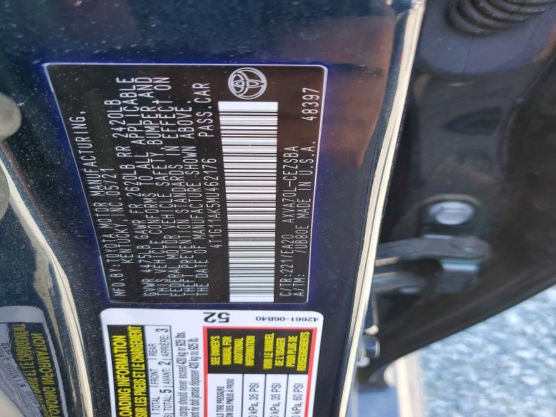 56318816 :رقم المزاد ، 4T1G11AK5MU462176 vin ، 2021 Toyota Camry مزاد بيع
