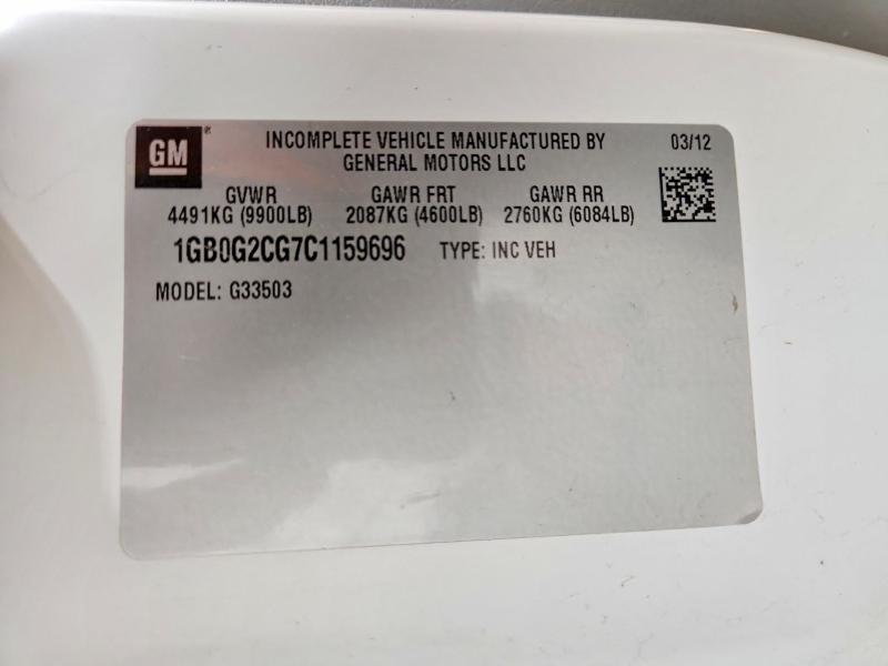 Продаж на аукціоні авто 2012 Chevrolet Pkp2500/ls, vin: 1GB0G2CG7C1159696, номер лоту: 56737616