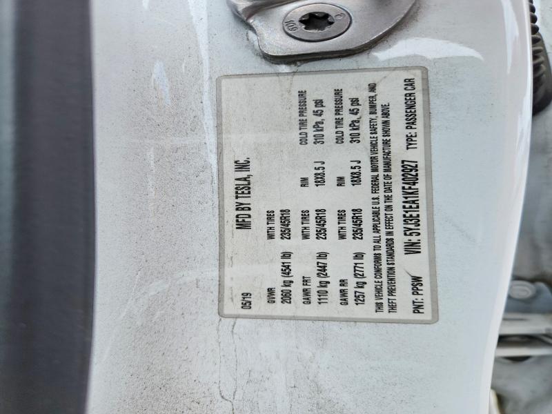 Продаж на аукціоні авто 2019 Tesla Model 3, vin: 5YJ3E1EA1KF402927, номер лоту: 58590326