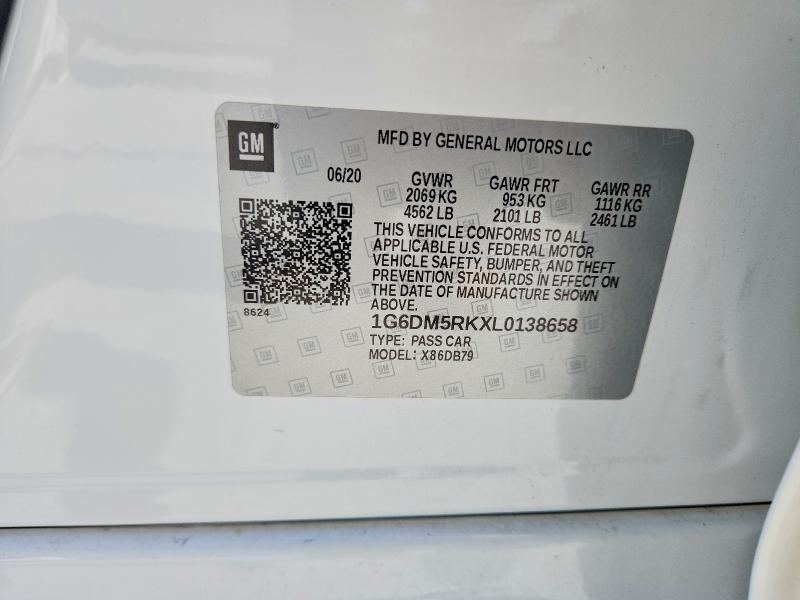 57298436 :رقم المزاد ، 1G6DM5RKXL0138658 vin ، 2020 Cadillac Ct5 مزاد بيع