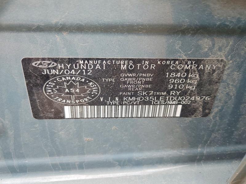 Aukcja sprzedaży 2013 Hyundai Elantra Gt, vin: KMHD35LE1DU024976, numer aukcji: 57035146
