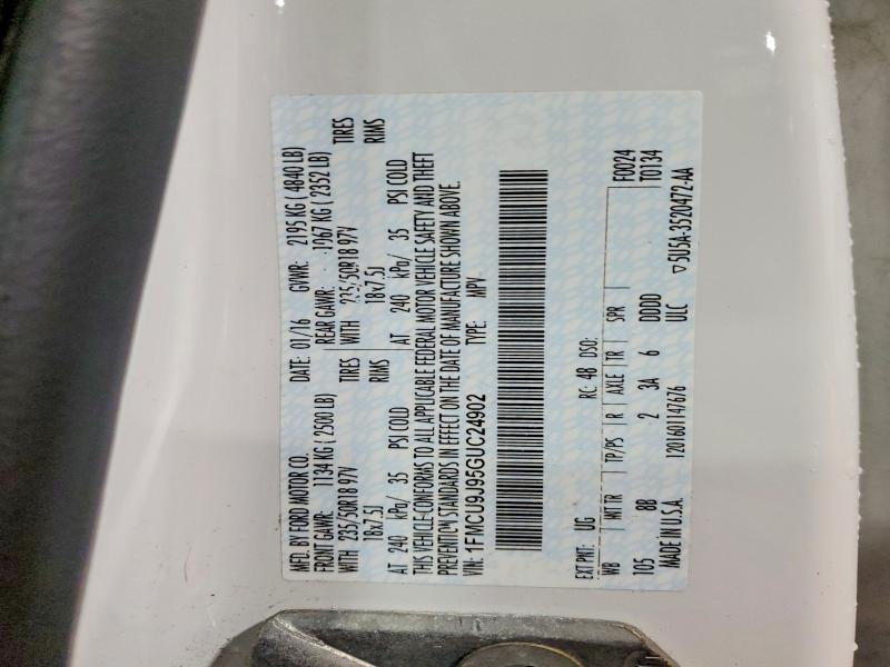 Aukcja sprzedaży 2016 Ford Escape, vin: 1FMCU9J95GUC24902, numer aukcji: 58402266