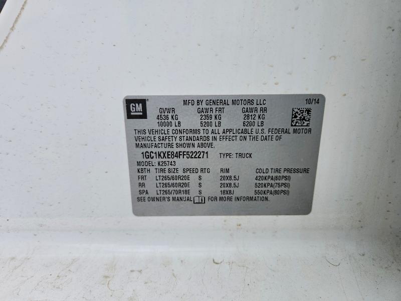 Продаж на аукціоні авто 2015 Chevrolet Silverado, vin: 1GC1KXE84FF522271, номер лоту: 58801246