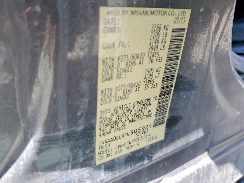 Продажа на аукционе авто 2015 Nissan Titan, vin: 1N6AA0EC4FN505925, номер лота: 56674556