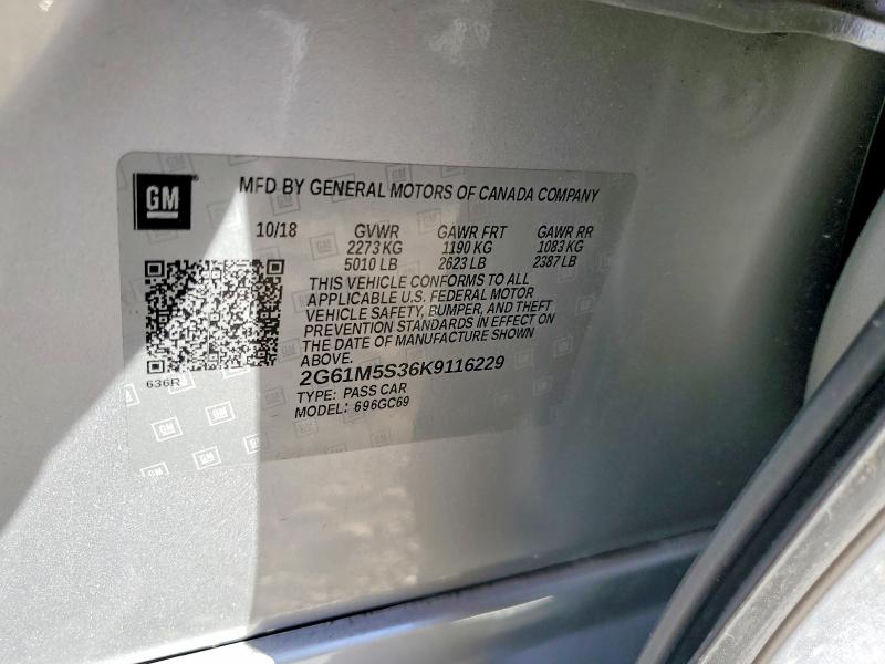 2019 Cadillac Xts მანქანა იყიდება აუქციონზე, vin: 2G61M5S36K9116229, აუქციონის ნომერი: 55729196