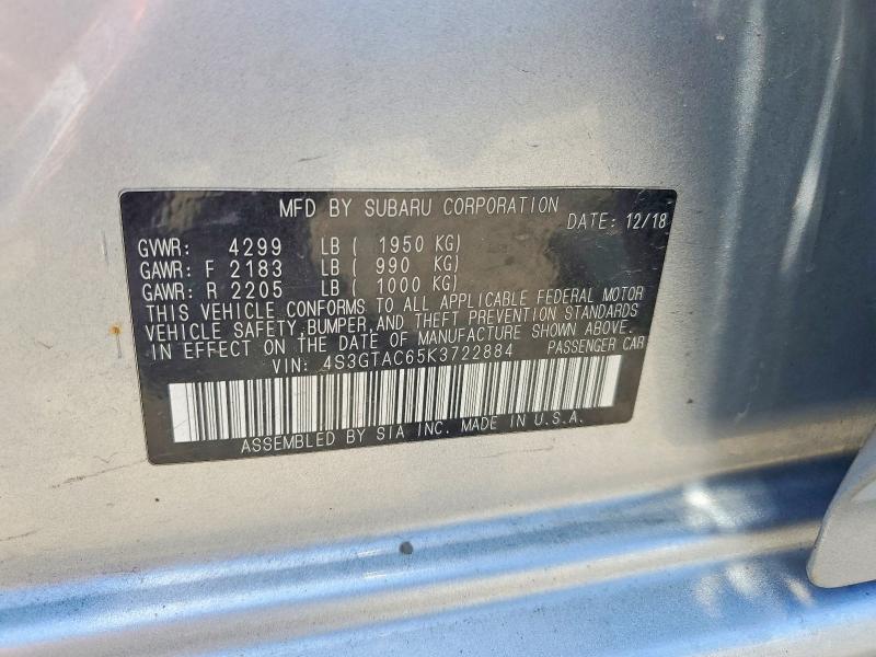 Продаж на аукціоні авто 2019 Subaru Impreza, vin: 4S3GTAC65K3722884, номер лоту: 57183846
