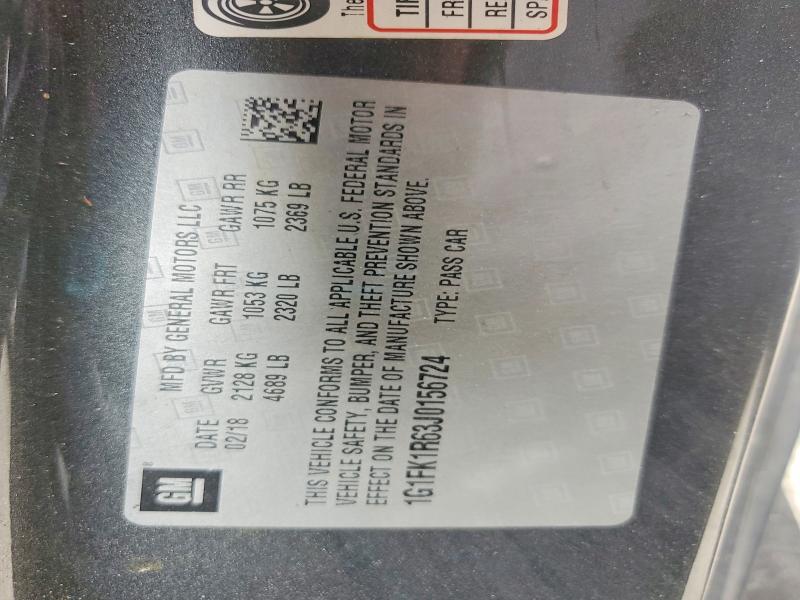 56041526 :رقم المزاد ، 1G1FK1R63J0156724 vin ، 2018 Chevrolet Camaro مزاد بيع