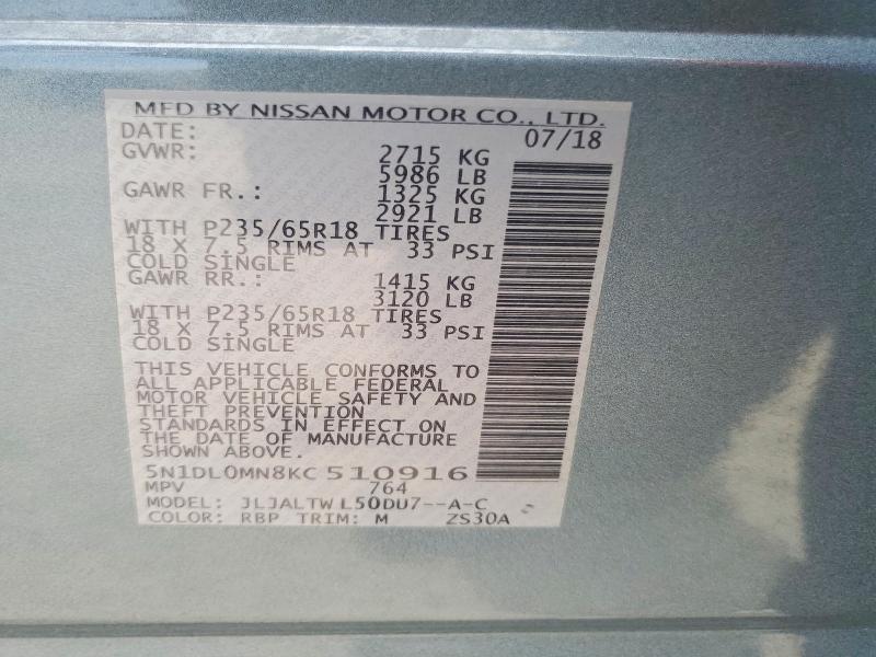 Продаж на аукціоні авто 2019 Infiniti Qx60, vin: 5N1DL0MN8KC510916, номер лоту: 58567576