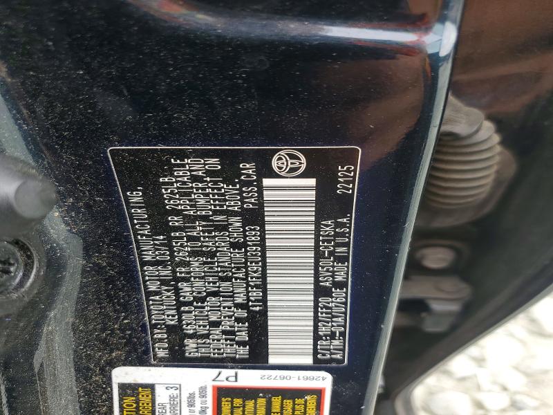 2014 Toyota Camry მანქანა იყიდება აუქციონზე, vin: 4T1BF1FK9EU391893, აუქციონის ნომერი: 55826296