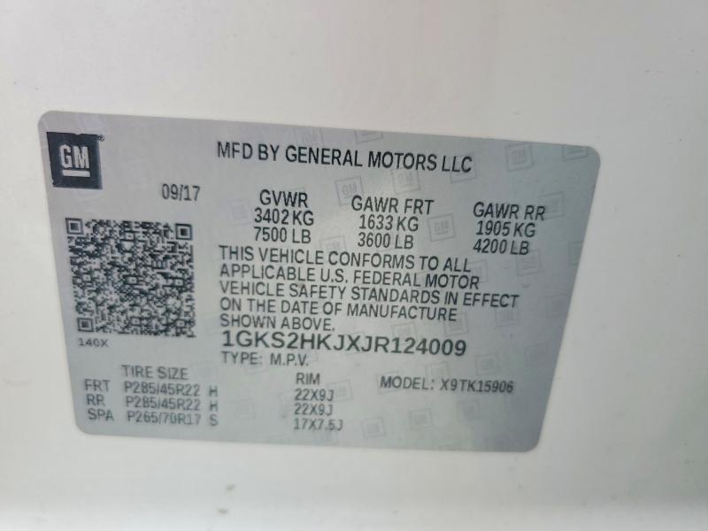 Aukcja sprzedaży 2018 Gmc Yukon Xl, vin: 1GKS2HKJXJR124009, numer aukcji: 55986406