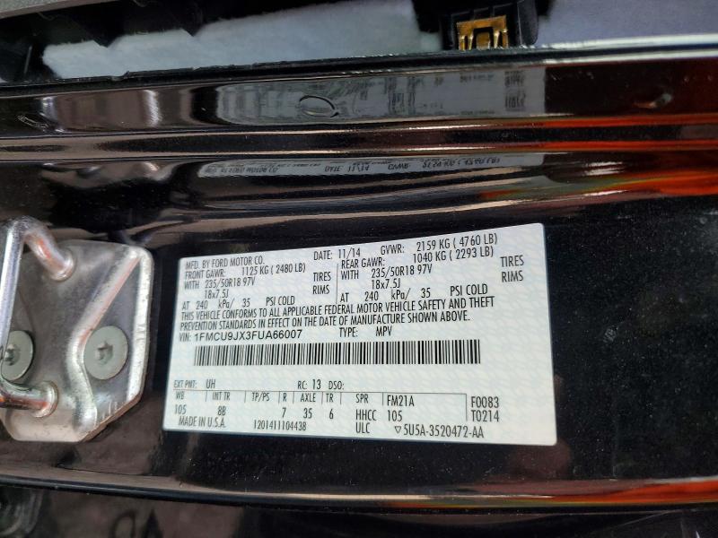 2015 Ford Escape მანქანა იყიდება აუქციონზე, vin: 1FMCU9JX3FUA66007, აუქციონის ნომერი: 57750646