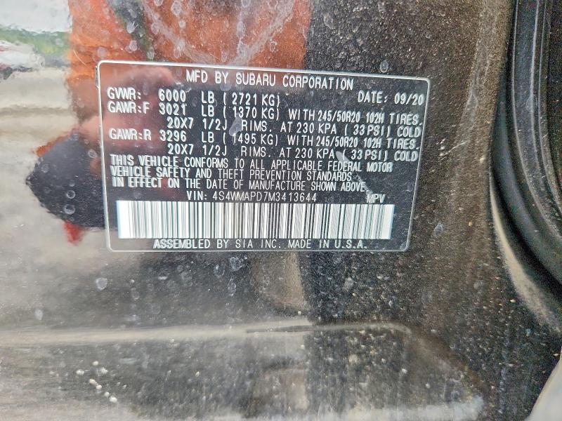 Aukcja sprzedaży 2021 Subaru Ascent, vin: 4S4WMAPD7M3413644, numer aukcji: 56844956