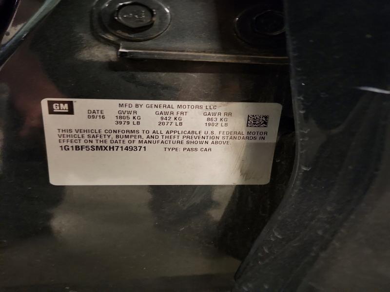 2017 Chevrolet Cruze მანქანა იყიდება აუქციონზე, vin: 1G1BF5SMXH7149371, აუქციონის ნომერი: 58736196
