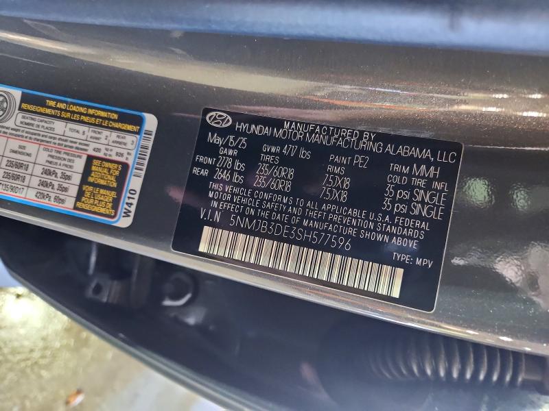 2025 Hyundai Tucson მანქანა იყიდება აუქციონზე, vin: 5NMJB3DE3SH577596, აუქციონის ნომერი: 55858146
