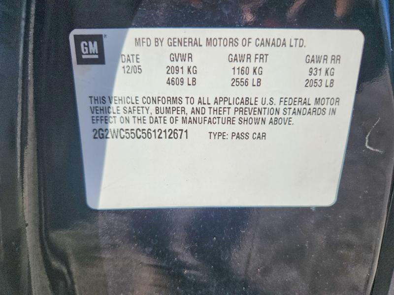 Продаж на аукціоні авто 2006 Pontiac Grand Prix, vin: 2G2WC55C561212671, номер лоту: 57271216