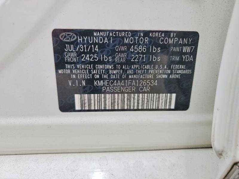 Продажа на аукционе авто 2015 Hyundai Sonata Hybrid, vin: KMHEC4A41FA126534, номер лота: 57088836