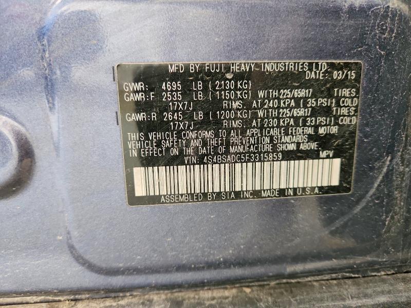 Продажа на аукционе авто 2015 Subaru Outback, vin: 4S4BSADC5F3315859, номер лота: 56110466
