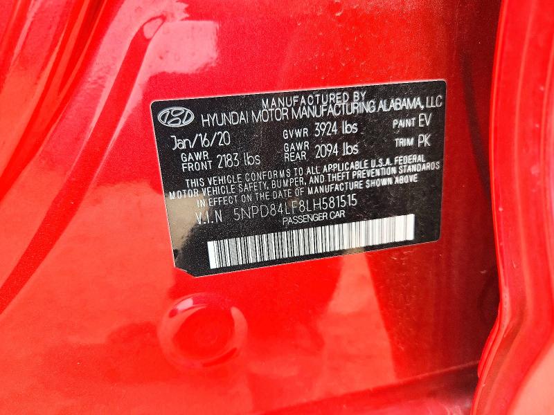 55523166 :رقم المزاد ، 5NPD84LF8LH581515 vin ، 2020 Hyundai Elantra مزاد بيع