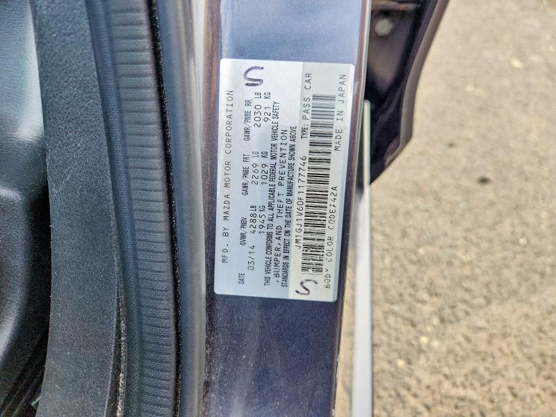 2015 Mazda 6 მანქანა იყიდება აუქციონზე, vin: JM1GJ1V60F1177746, აუქციონის ნომერი: 59002266