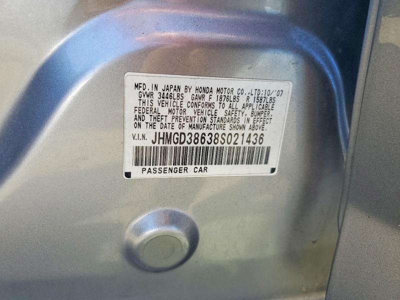 Продажа на аукционе авто 2008 Honda Fit, vin: JHMGD38638S021436, номер лота: 57793846