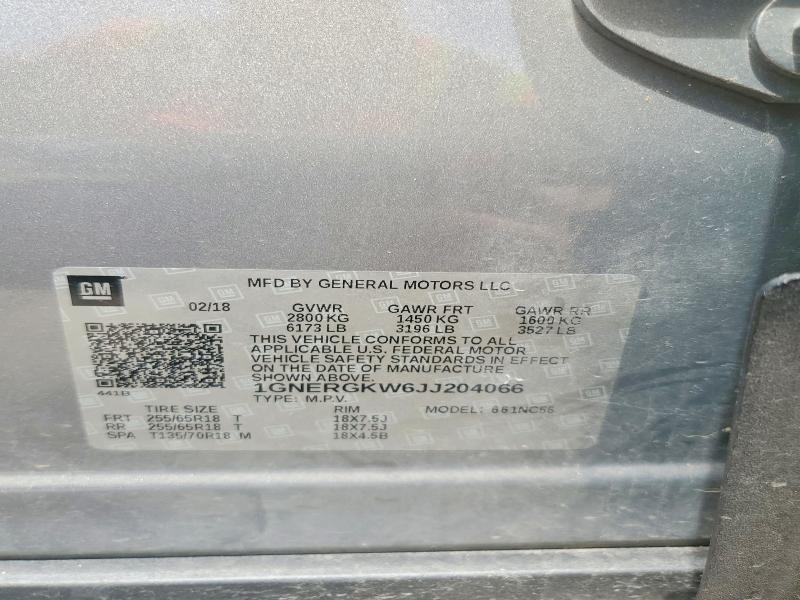 Продаж на аукціоні авто 2018 Chevrolet Traverse, vin: 1GNERGKW6JJ204066, номер лоту: 58886886