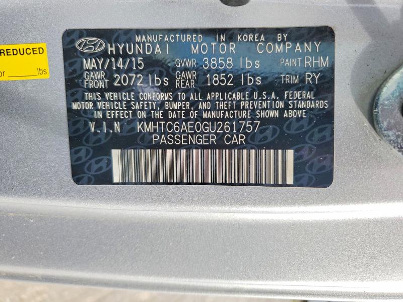 Продажа на аукционе авто 2016 Hyundai Veloster, vin: KMHTC6AE0GU261757, номер лота: 58364676