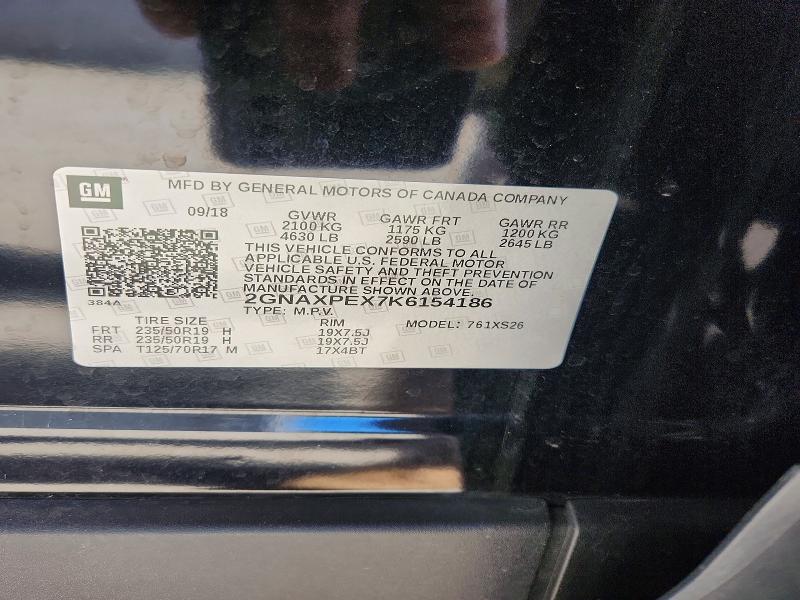 Продажа на аукционе авто 2019 Chevrolet Equinox, vin: 2GNAXPEX7K6154186, номер лота: 57524876