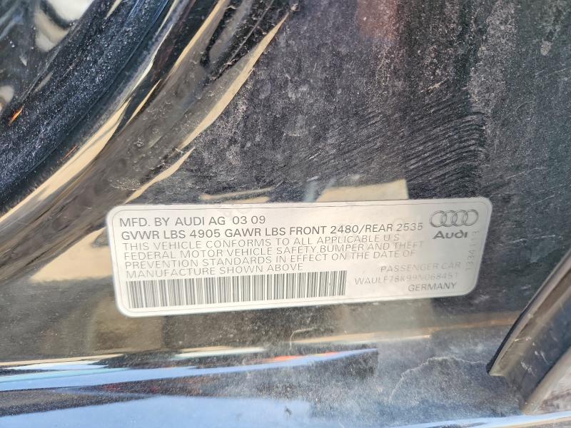 Продаж на аукціоні авто 2009 Audi A4, vin: WAULF78K99N068451, номер лоту: 55561516