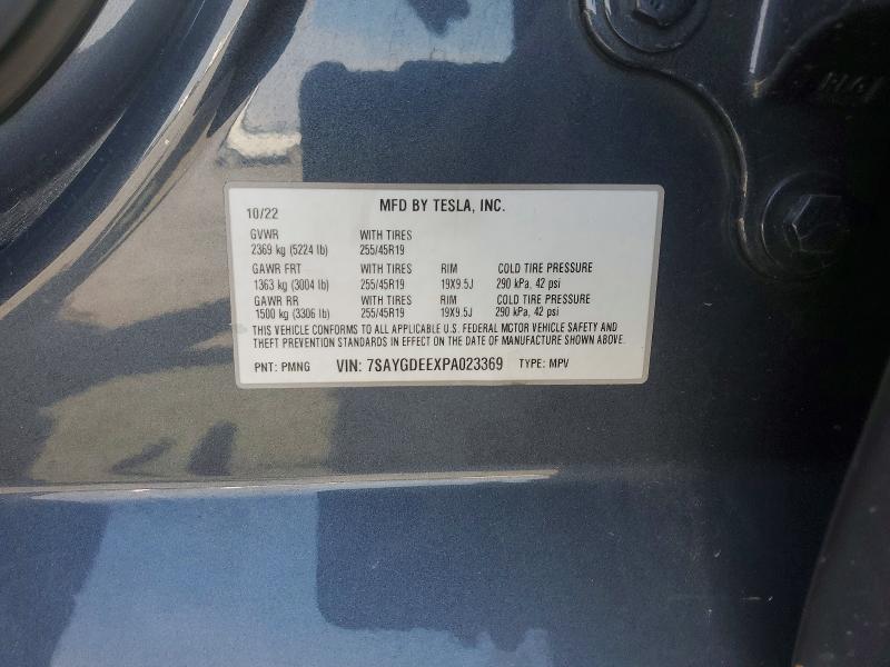 Продажа на аукционе авто 2023 Tesla Model Y, vin: 7SAYGDEEXPA023369, номер лота: 58275146