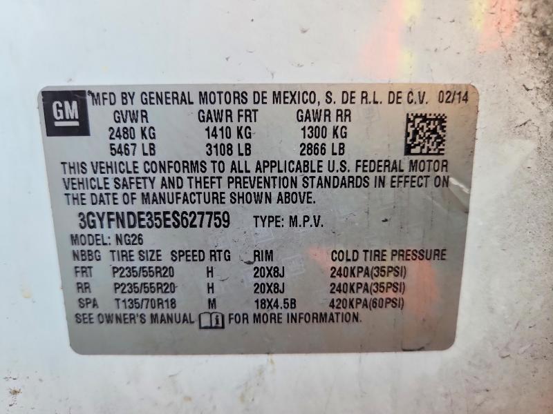 Продажа на аукционе авто 2014 Cadillac Srx, vin: 3GYFNDE35ES627759, номер лота: 58061756