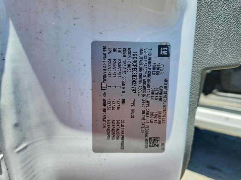 2011 Chevrolet Silverado მანქანა იყიდება აუქციონზე, vin: 1GCRCPE03BZ423797, აუქციონის ნომერი: 55811696