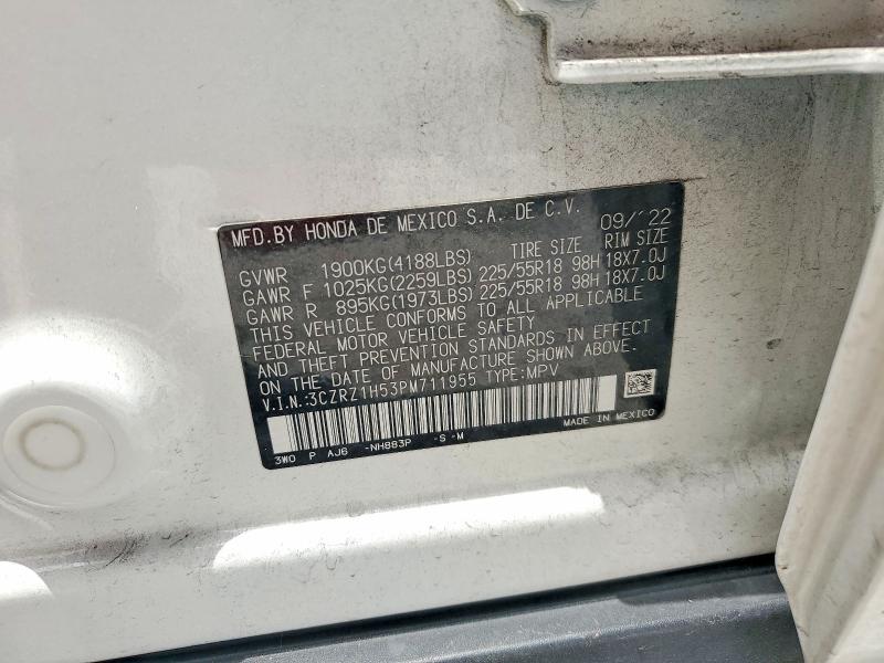 Aukcja sprzedaży 2023 Honda Hr-v, vin: 3CZRZ1H53PM711955, numer aukcji: 58102636