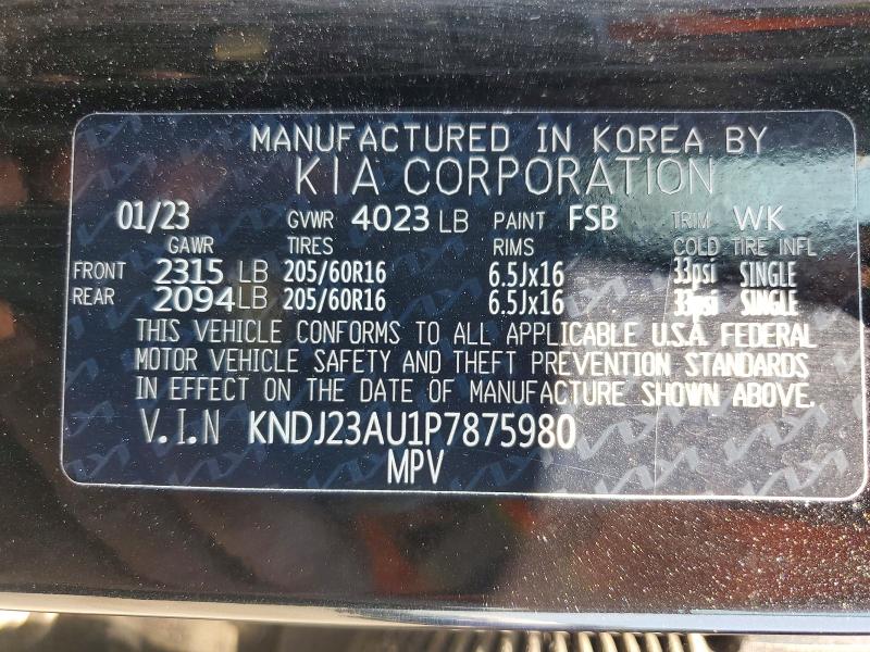 2023 Kia Soul მანქანა იყიდება აუქციონზე, vin: KNDJ23AU1P7875980, აუქციონის ნომერი: 59139326