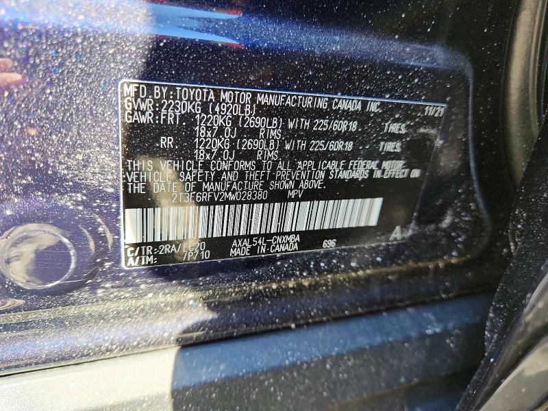 Продаж на аукціоні авто 2021 Toyota Rav4, vin: 2T3E6RFV2MW028380, номер лоту: 56028436