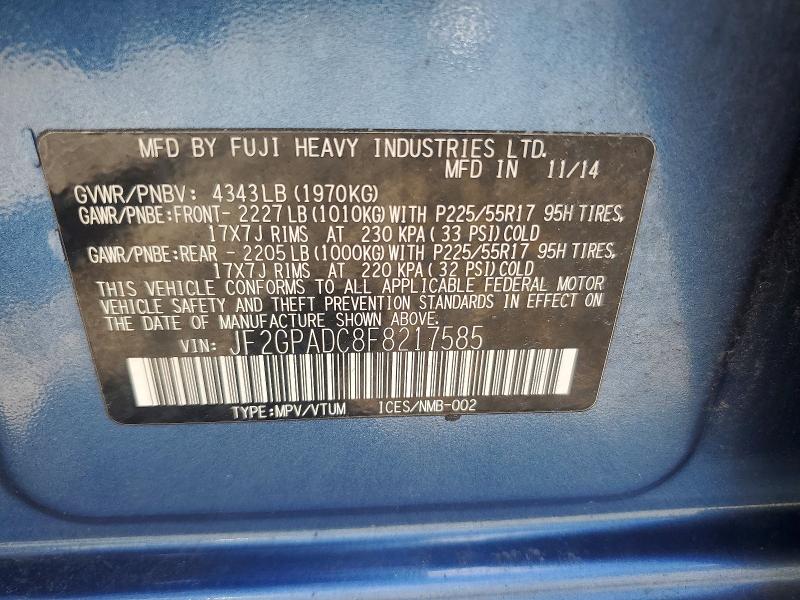 Продаж на аукціоні авто 2015 Subaru Xv Crosstrek, vin: JF2GPADC8F8217585, номер лоту: 55719916