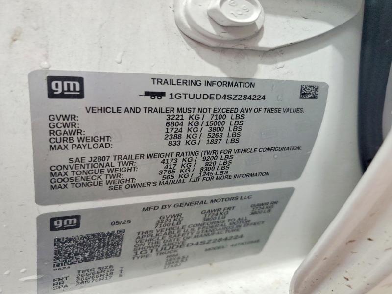 57422636 :رقم المزاد ، 1GTUUDED4SZ284224 vin ، 2025 Gmc Sierra مزاد بيع
