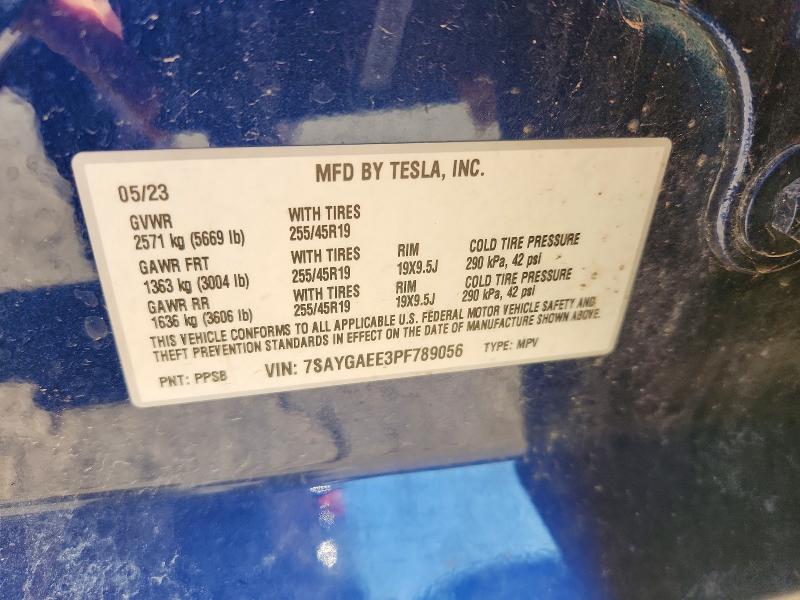 Продаж на аукціоні авто 2023 Tesla Model Y, vin: 7SAYGAEE3PF789056, номер лоту: 57030136
