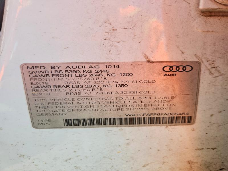 Aukcja sprzedaży 2015 Audi Q5, vin: WA1CFAFP6FA065454, numer aukcji: 59242886
