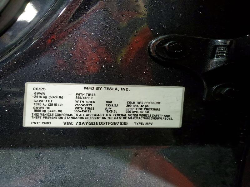 Aukcja sprzedaży 2026 Tesla Model Y, vin: 7SAYGDED5TF397635, numer aukcji: 56461586