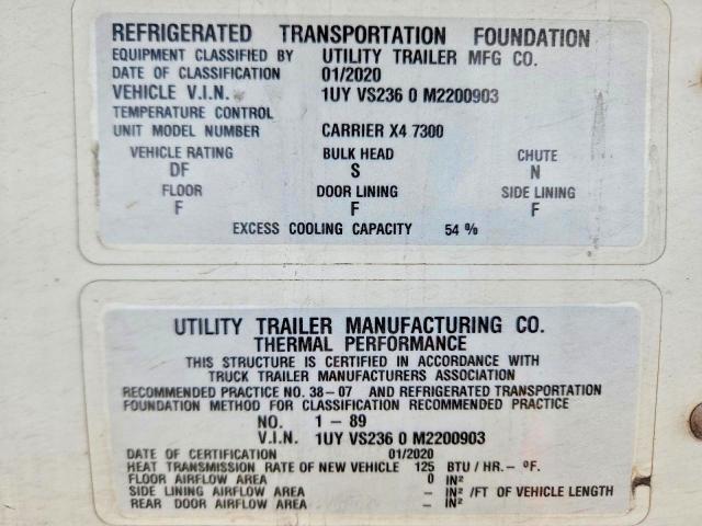 58114436 :رقم المزاد ، 1UYVS2360M2200903 vin ، 2021 Utiliailer Trailers مزاد بيع