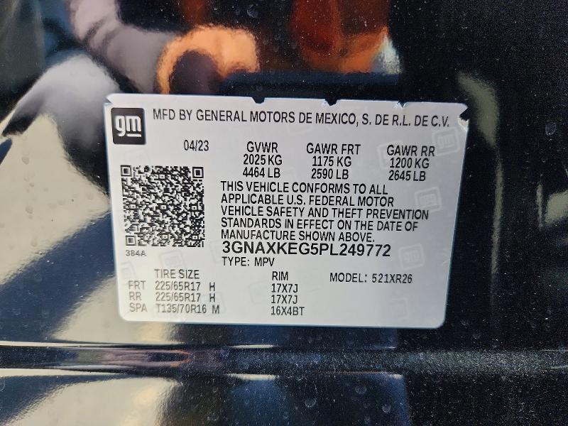 Продажа на аукционе авто 2023 Chevrolet Equinox, vin: 3GNAXKEG5PL249772, номер лота: 58281336