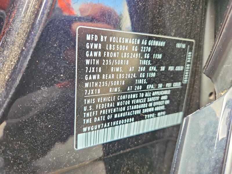 Aukcja sprzedaży 2017 Volkswagen Tiguan, vin: WVGUV7AX1HK009096, numer aukcji: 56132696